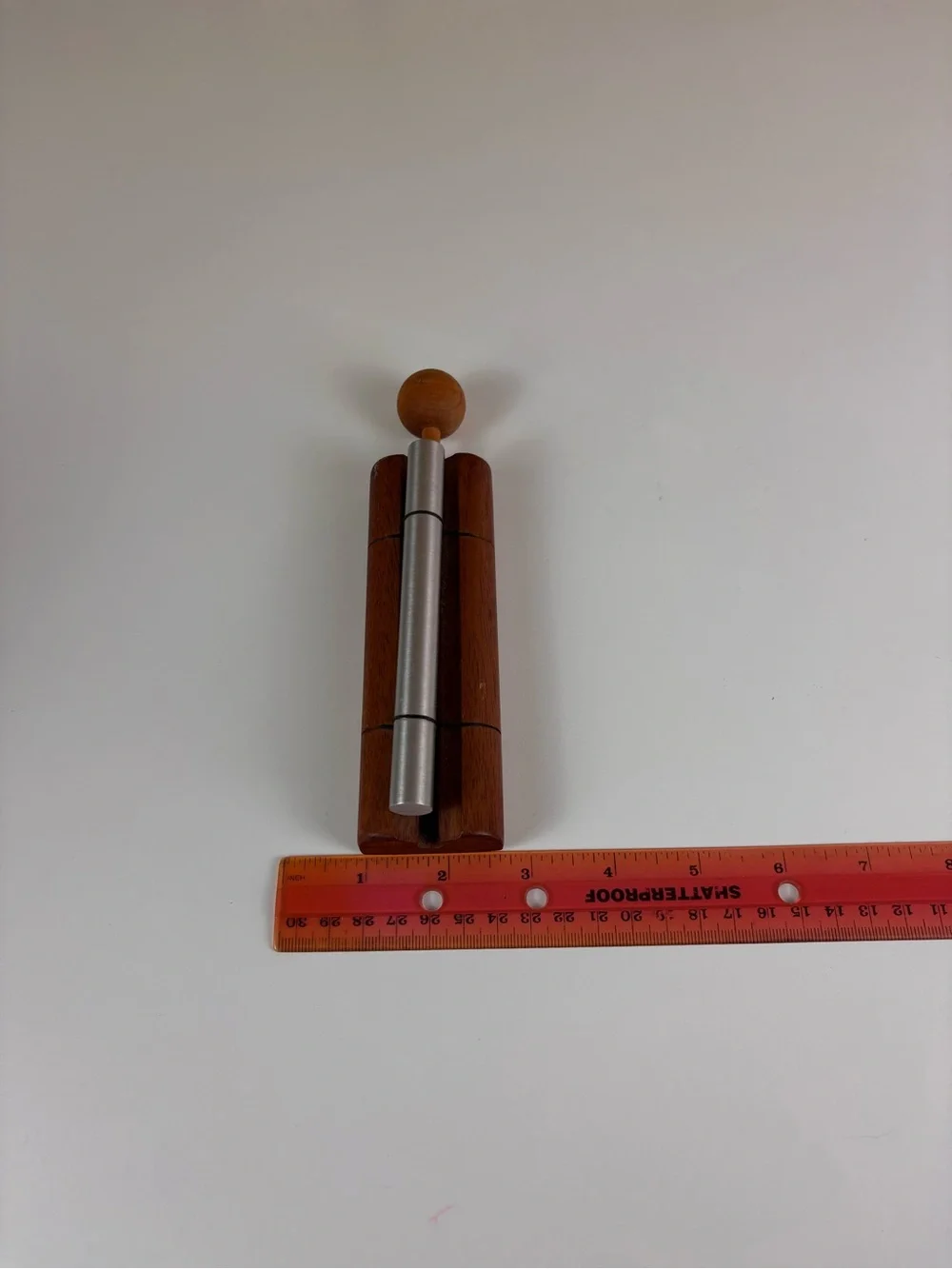 VTG zen meditation Wooden Double Chime Bar with Mallet in Brown